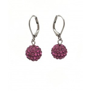 Dark pink shiny earrings
